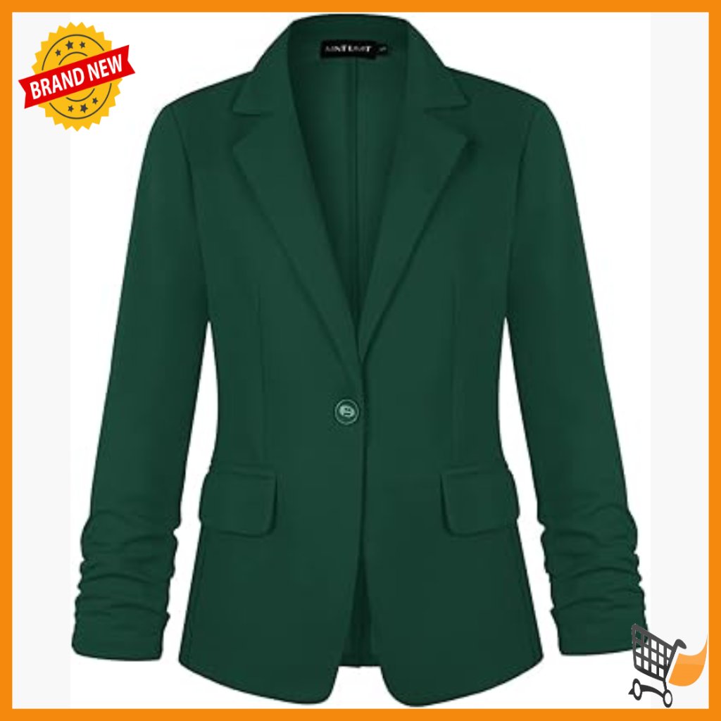 Women's 3/4 Sleeve Blazer With Pockets, Business Casual Office Wear